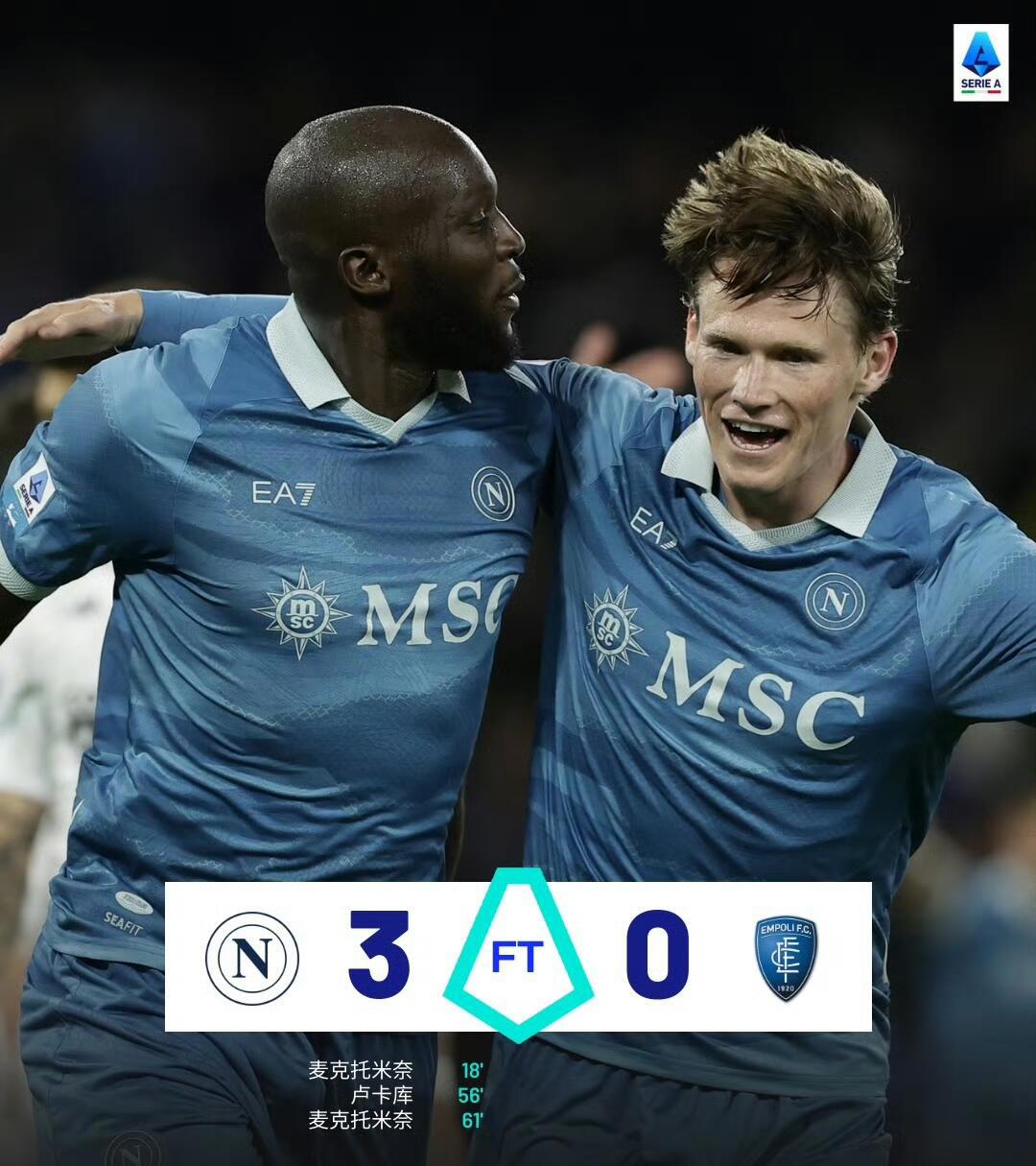 那不勒斯惨败国米，遭遇两连败